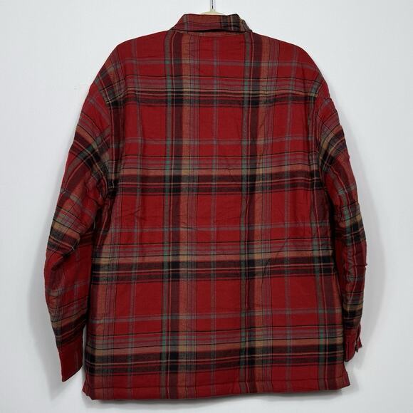Sun River Plaid Quilted Flannel Shacket Jacket Green Red Size M NWT Heavyweight - Picture 6 of 9
